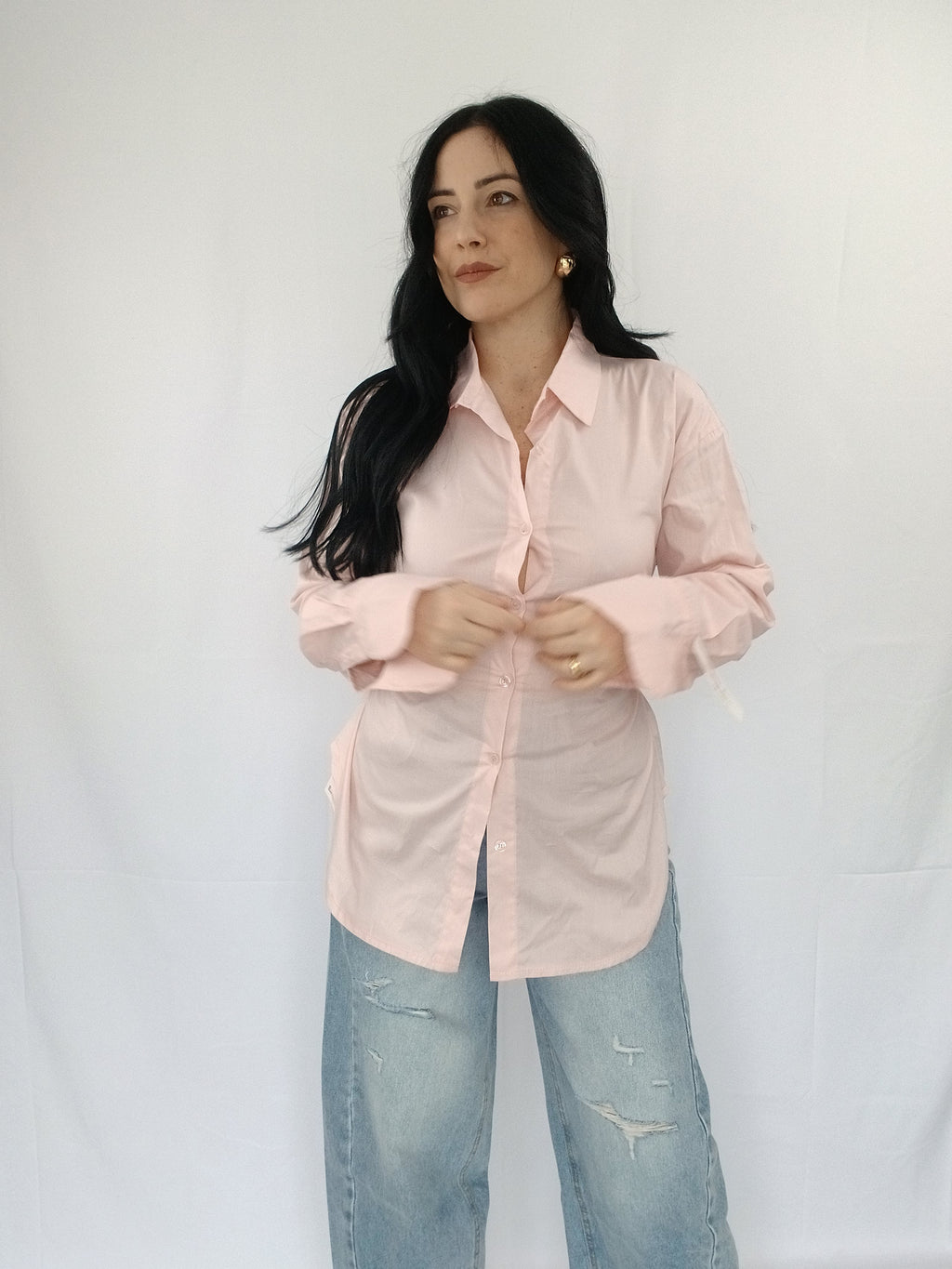 Camicia Casual con Elastici Slim Schiena