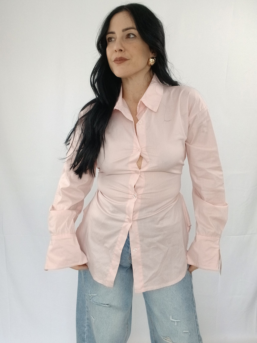 Camicia Casual con Elastici Slim Schiena