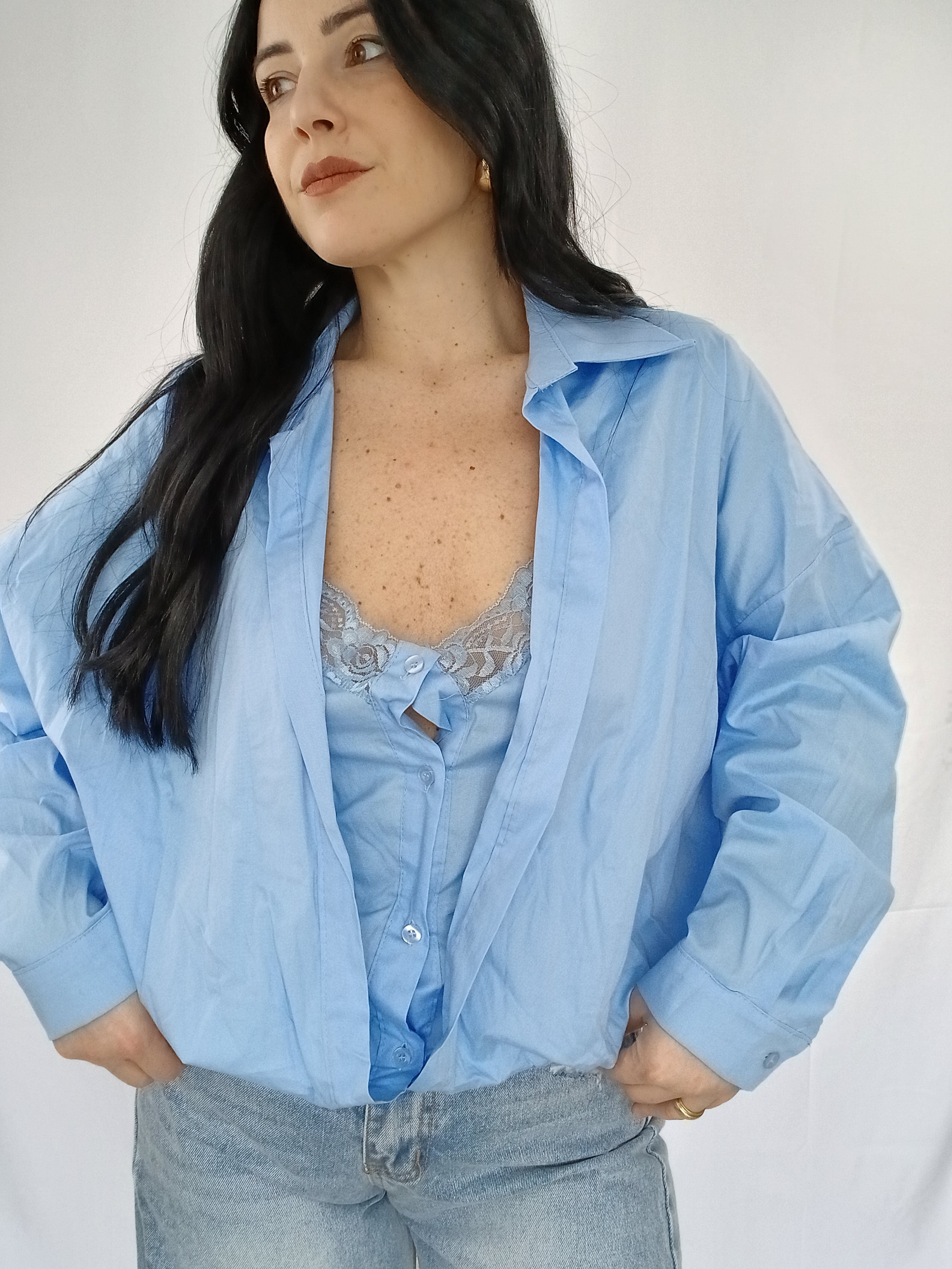 Camicia Trendy con Top in Pizzo