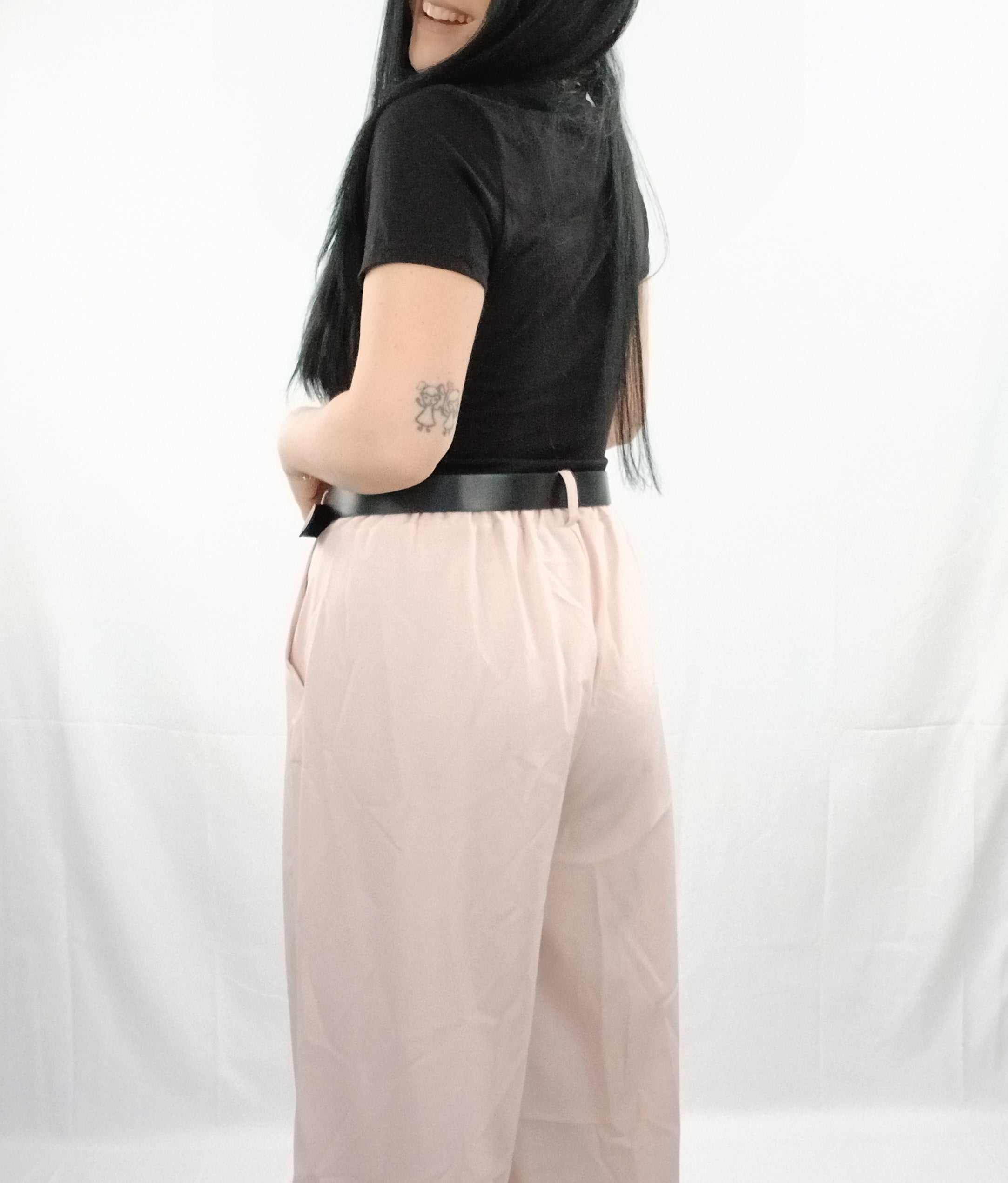 Pantalone con Cintura Stile Plissettato