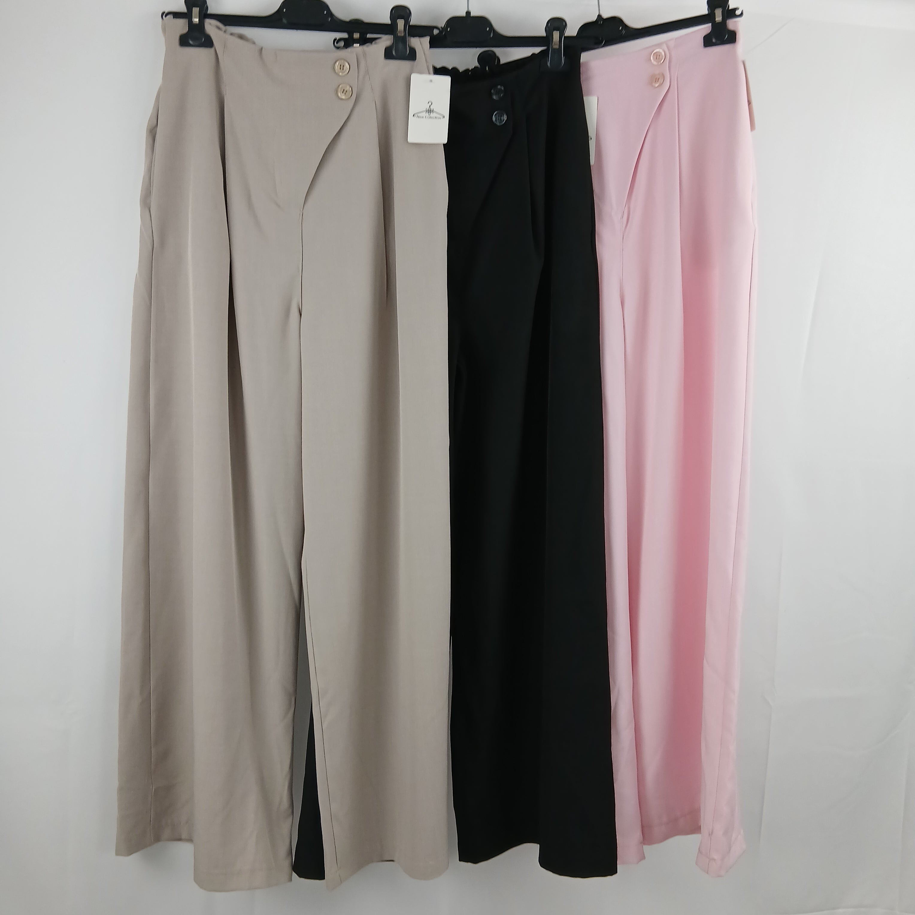 Pantalone Palazzo con Bottone Laterale