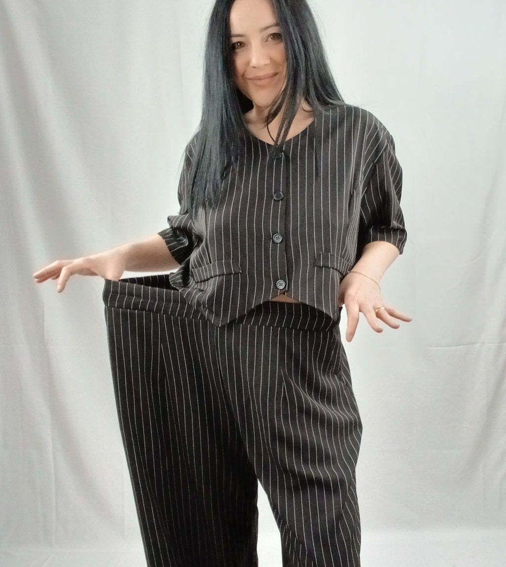 Completo Curvy Pantalone e Gilet Manica Corta