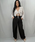 Pantalone Classico con Bottone Laterale