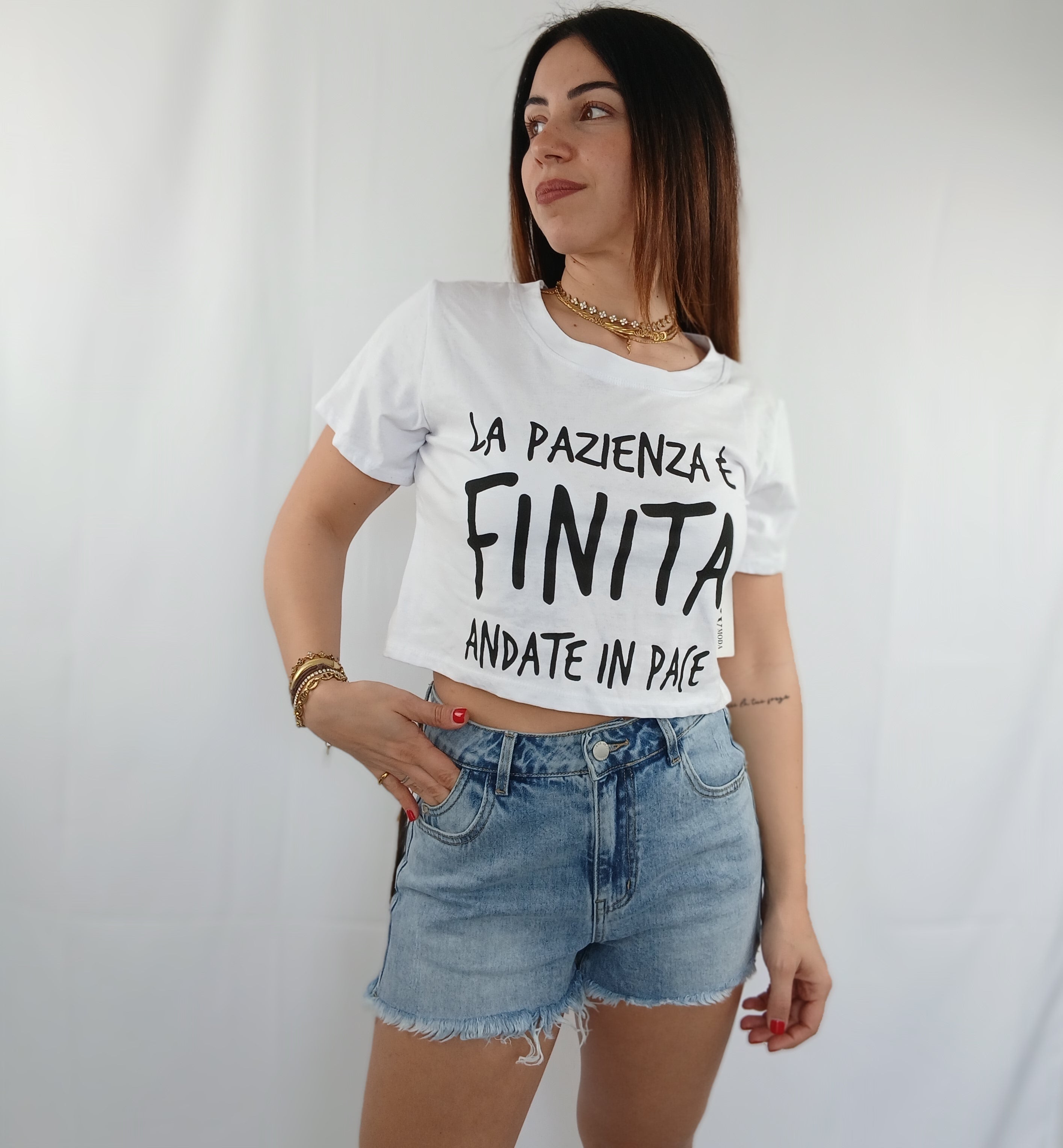Jeans corto con francia