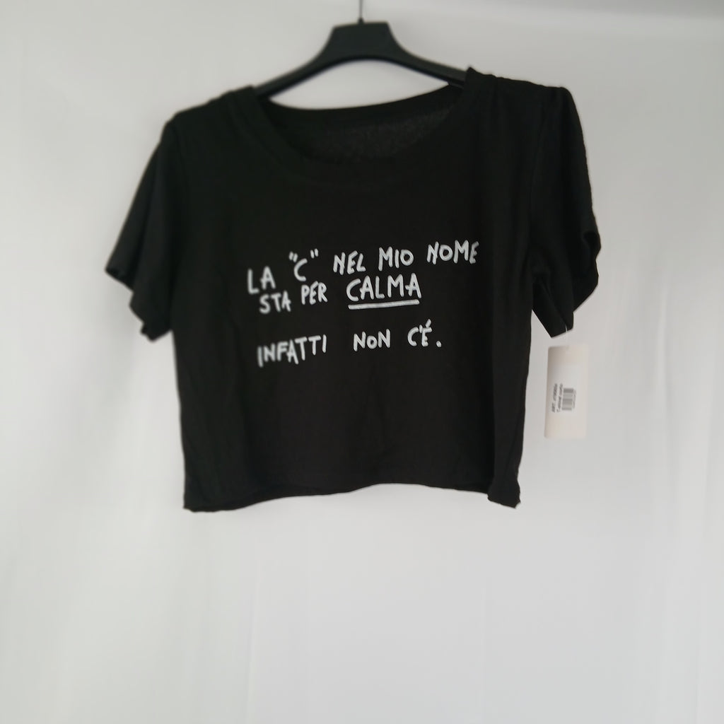 T-Shirt corta con scritta calma