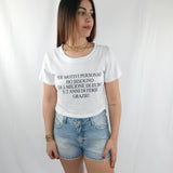 T-Shirt corta con scritta  motivi