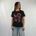 T-shirt love orsetto rosa e swarovski