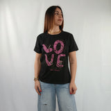 T-shirt love orsetto rosa e swarovski