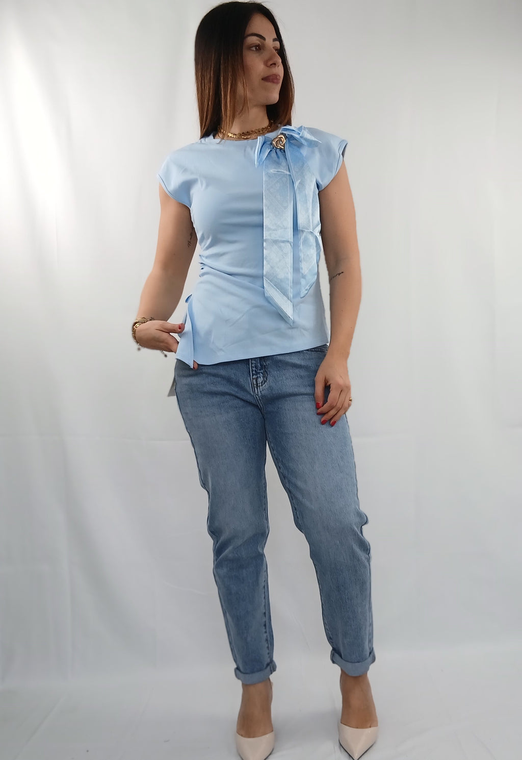 Jeans classic con risvolto