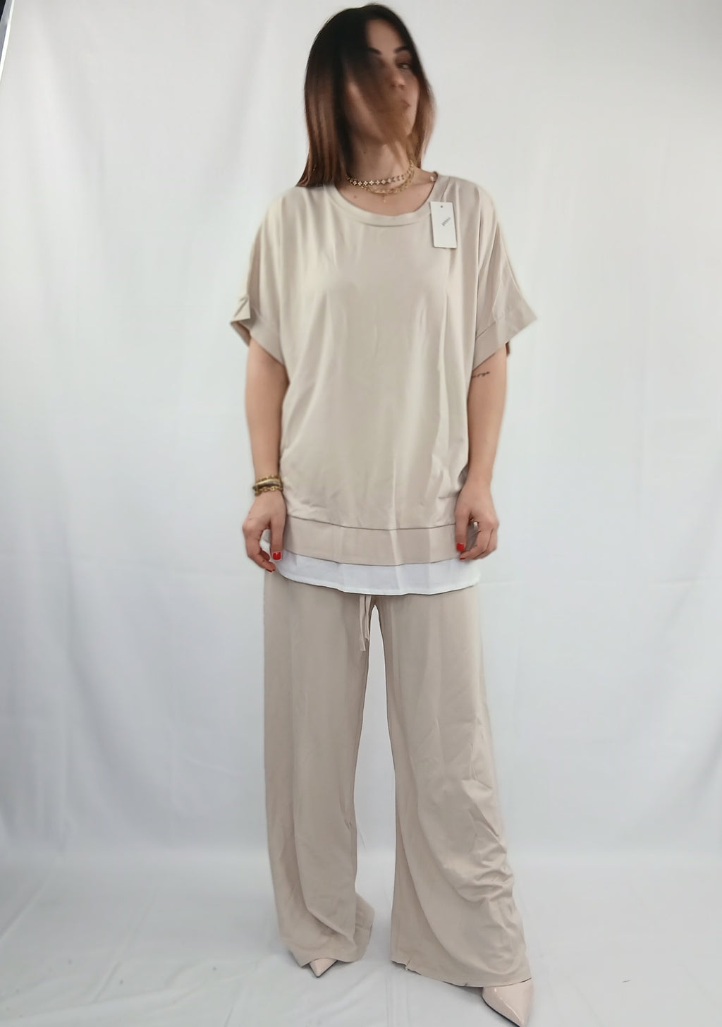 Completo Curvy Maglia e Pantalone Elasticizzati