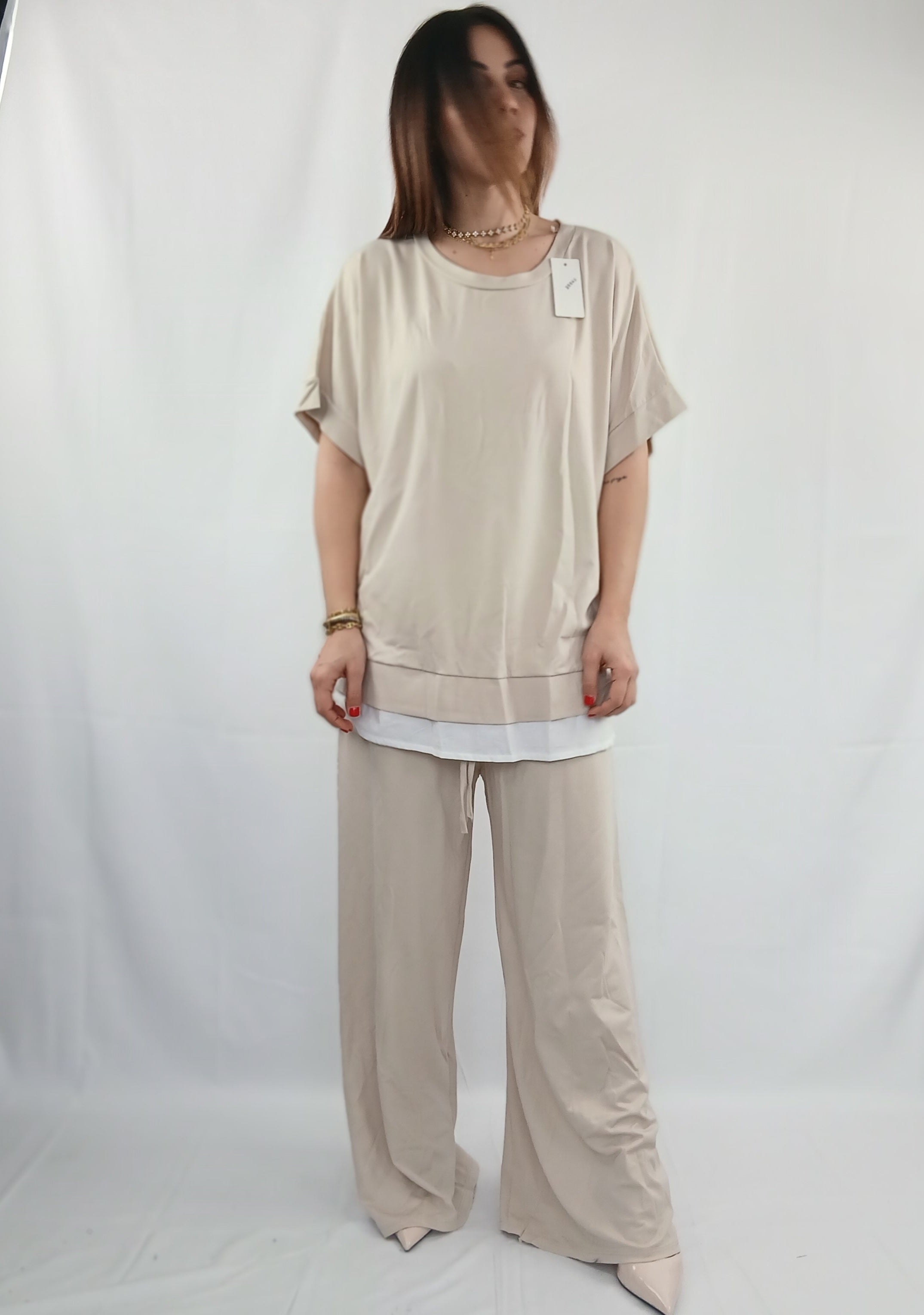 Completo Curvy Maglia e Pantalone Elasticizzati