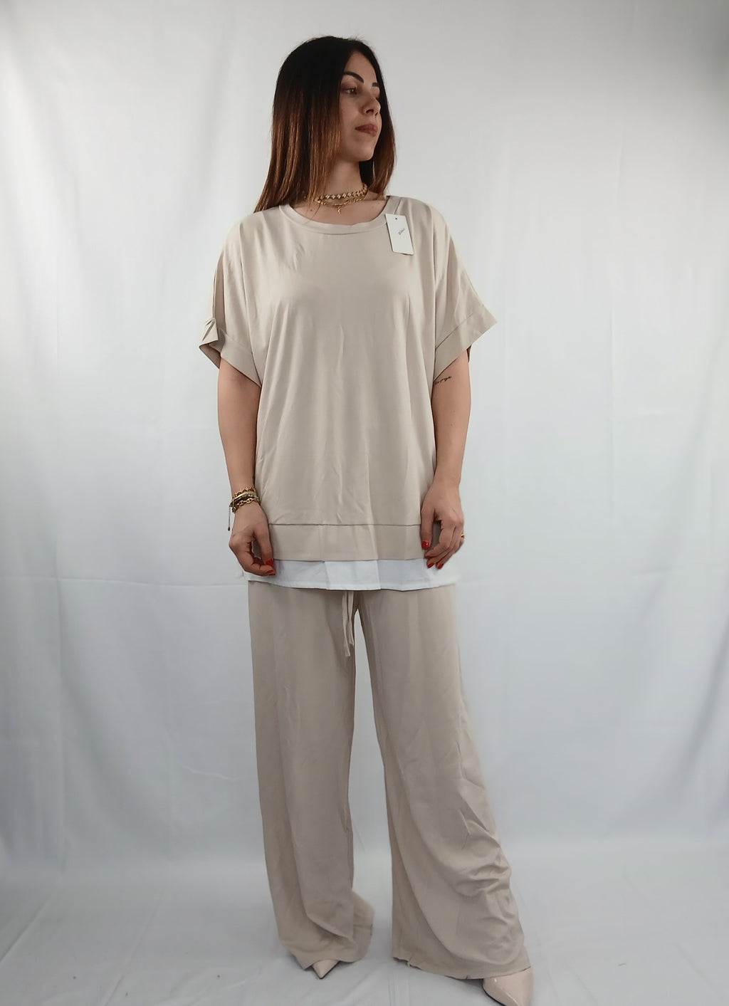 Completo Curvy Maglia e Pantalone Elasticizzati