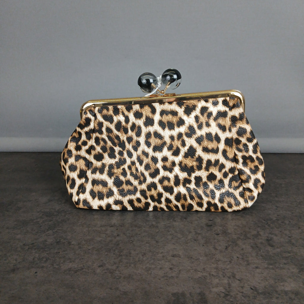 Pochette animalier con chiusura a bacio