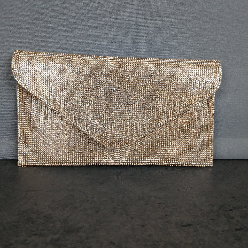 Pochette glitterata e tracolla removibile