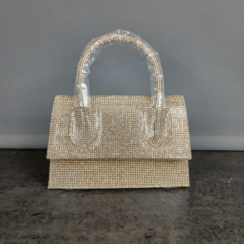 Borsa a mano glitterata con manico rigido