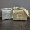 Borsa a Mano con Patta in Brillantini e Perle