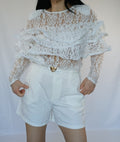 Blusa in pizzo floreale