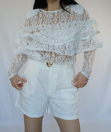 Blusa in pizzo floreale