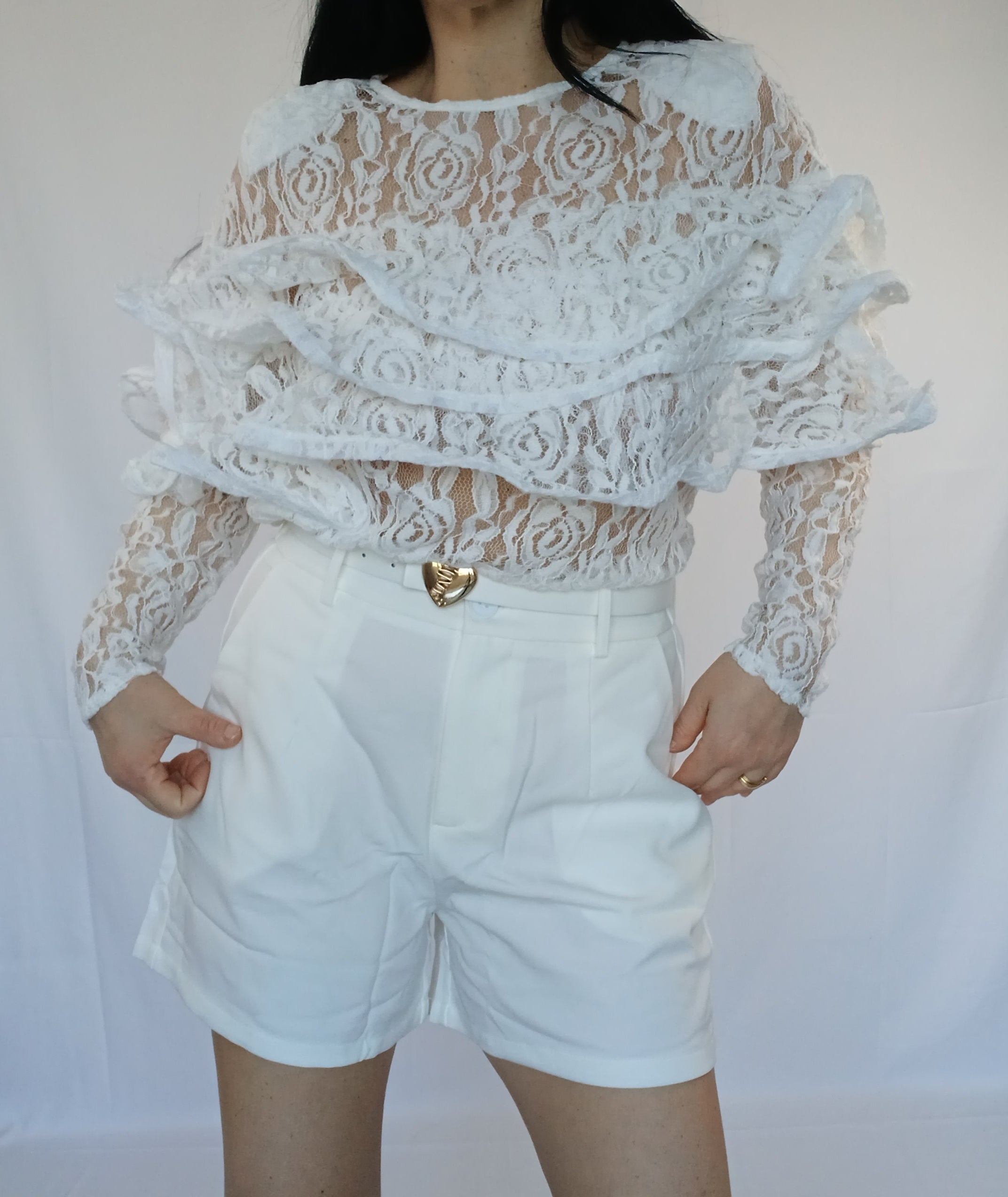 Blusa in pizzo floreale