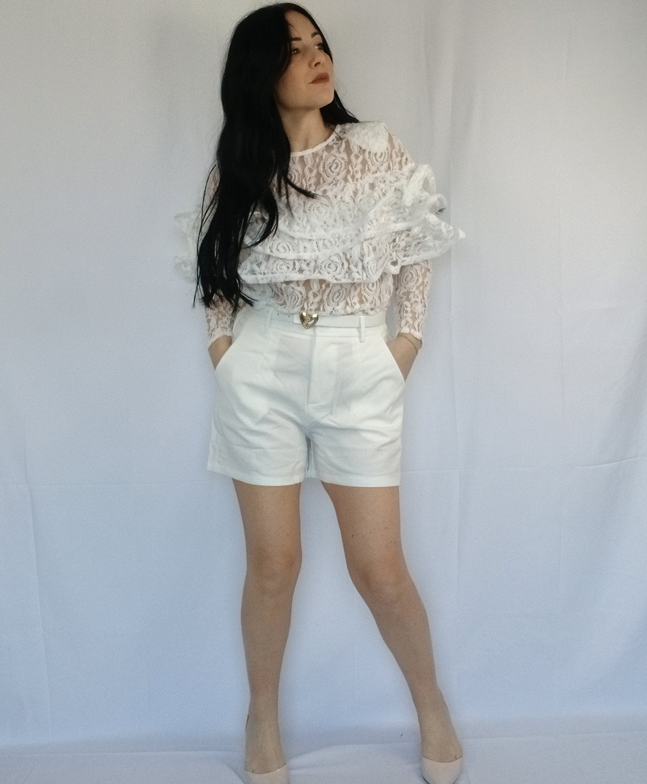 Blusa in pizzo floreale