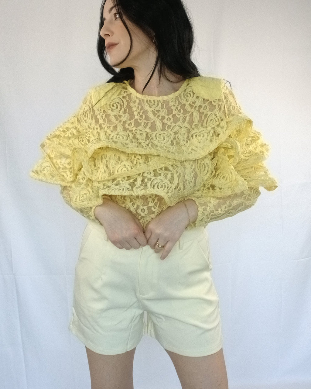 Blusa in pizzo floreale