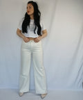 Jeans bianco con strass