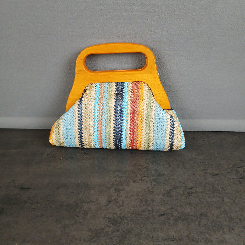 Borsa a Mano con Manico in Legno