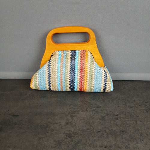 Borsa a Mano con Manico in Legno