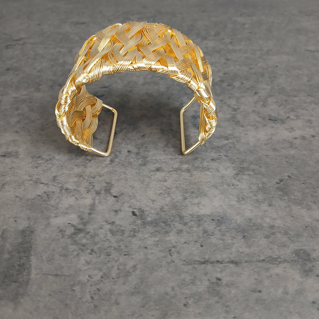 Bracciale Matilde Rigido Dorato Intrecciato