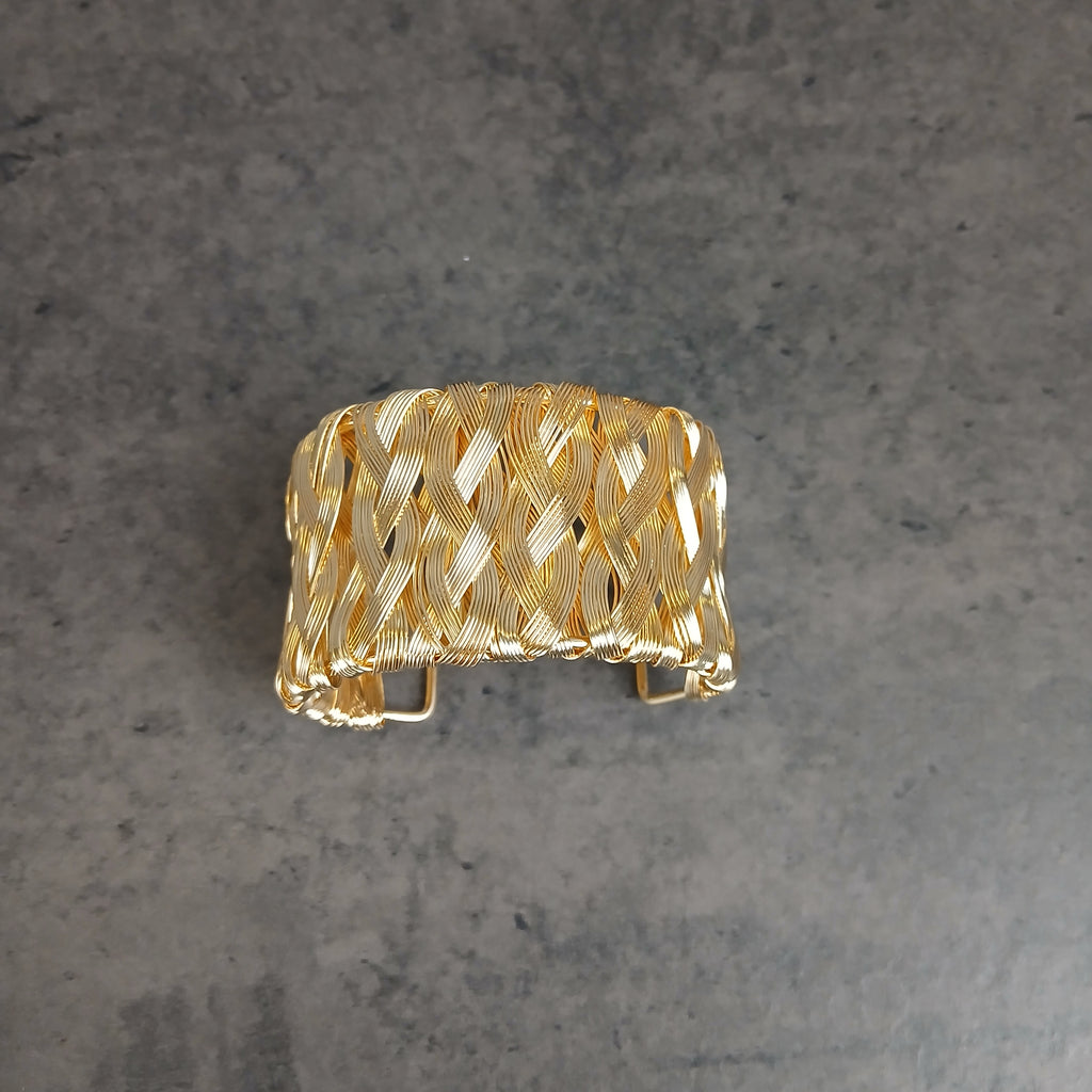 Bracciale Matilde Rigido Dorato Intrecciato