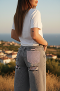 Bermuda grigio chiaro - spalle