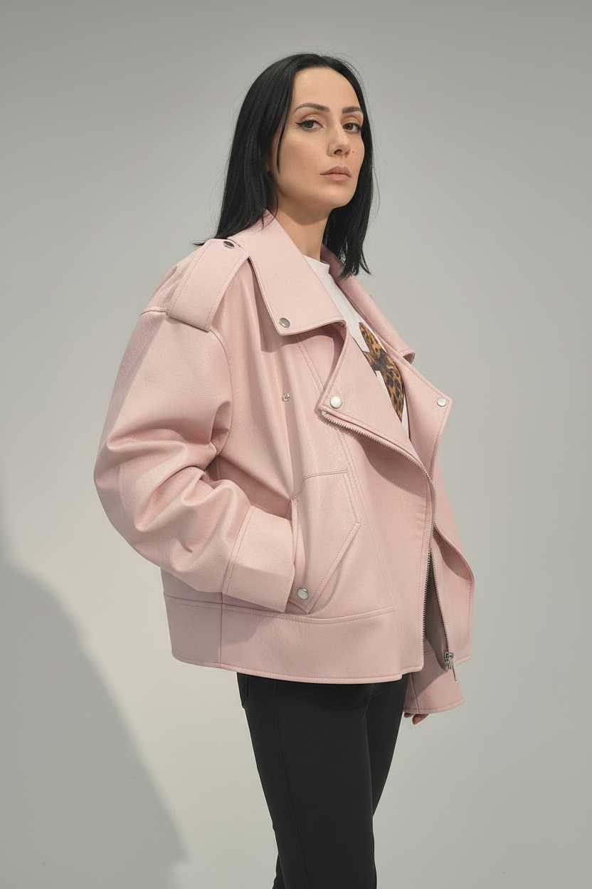 Giubbino rosa chiaro profilo
