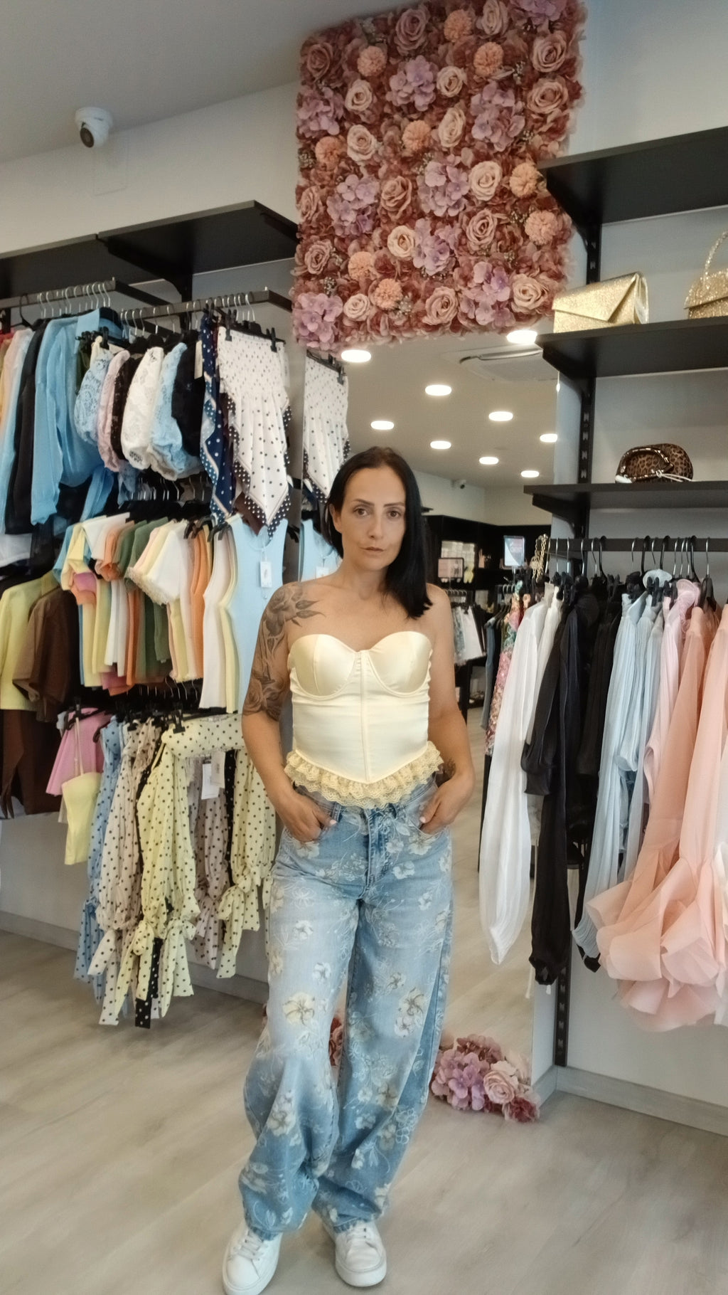 Jeans balloon fiorato