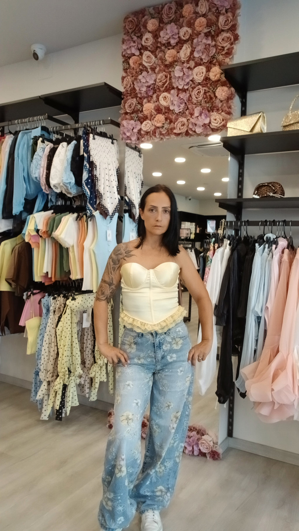 Jeans balloon fiorato