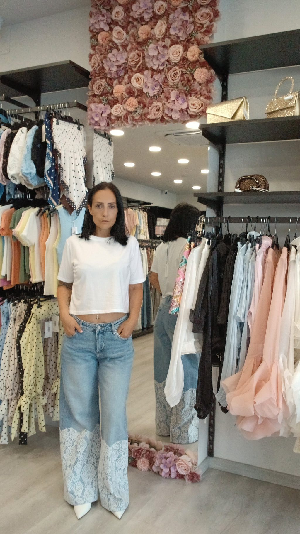 Jeans palazzo pizzo